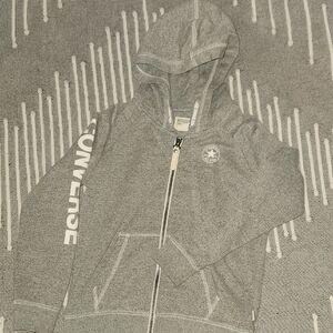 Converse Kids Charcoal Gray Zip-Up Hoodie